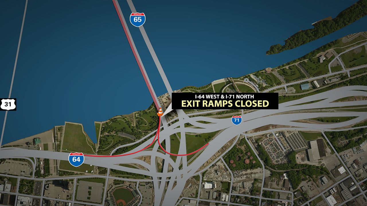 Exits to be closed off of Kennedy Bridge